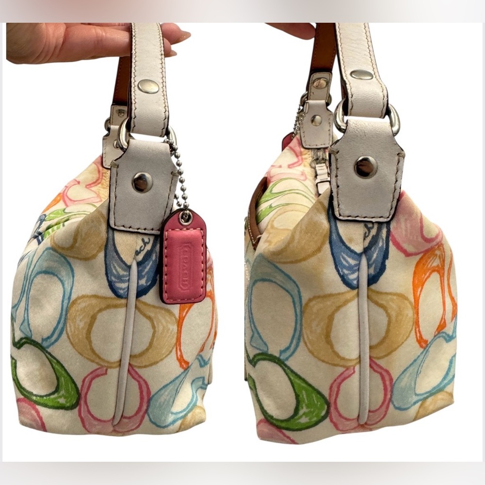 Coach Vintage Y2K Scribble Hamptons Weekend Mini Top Handle Purse Makeup Bag - Picture 3 of 10